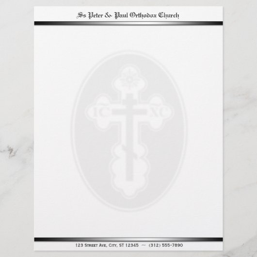 Orthodox Cross Watermark letterhead Briefhoofd Sjabloon (Voorkant)