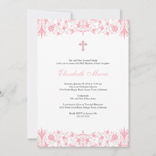 Orthodox Elegant Baptisme Invitation Kaart (Voorkant)
