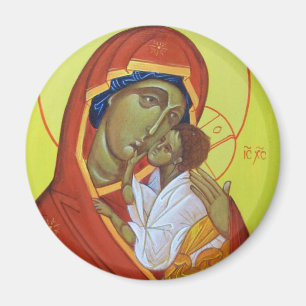 Orthodox Icoon Maagd van de Sweet Kiss Magnet Magneet