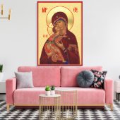 Orthodox icoon - Vladimir Moeder Gods Canvas Afdruk (Insitu (Woonkamer))