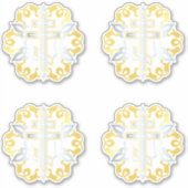 Orthodox kruis goud met Ornamenten Sticker (Voorkant)