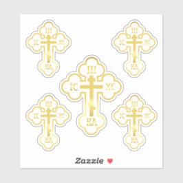 Orthodox Kruis Goud NIKA Sticker