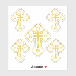 Orthodox Kruis Goud NIKA Sticker