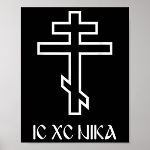 Orthodox Kruis Ic Xc Nika Grappige Jezus Christeli Poster