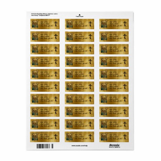 Orthodox Kruis l Christelijk l Kerk, adres Etiket (Full Sheet)