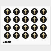 Orthodox kruis ronde sticker (Vel)