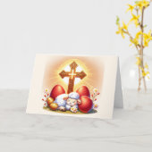 Orthodox Pasen met slapend lam Kaart (Gele Bloem)