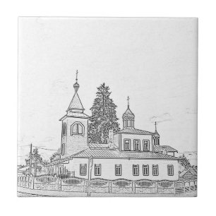 Orthodoxe Architectuur Church Sketch Tegeltje