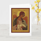 Orthodoxe beschermengel kaart (Gele Bloem)
