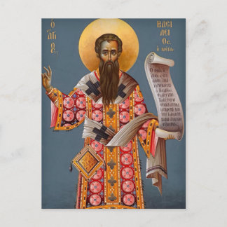 Orthodoxe christelijke icoon van St. Basilius de G Briefkaart