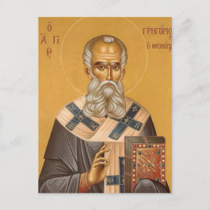 Orthodoxe christelijke icoon van St. Gregorius de Briefkaart