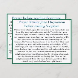 Orthodoxe gebed voor het lezen van de scriptkaart briefkaart