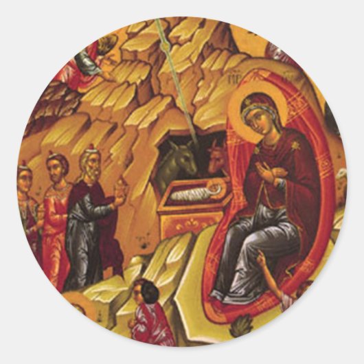 Orthodoxe Geboorte Ronde Sticker (Voorkant)