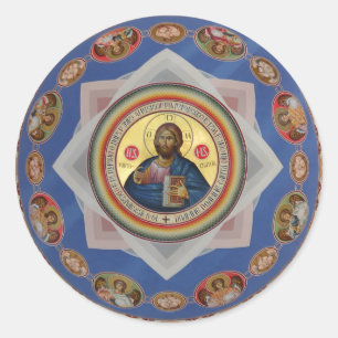orthodoxe icoon godkerkerk - heilige heilige ronde sticker