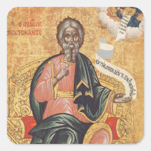 Orthodoxe icoon van de heilige apostel Andreas Vierkante Sticker