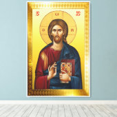 Orthodoxe icoon van Jezus Christus Canvas Afdruk (Insitu (Houten vloer))