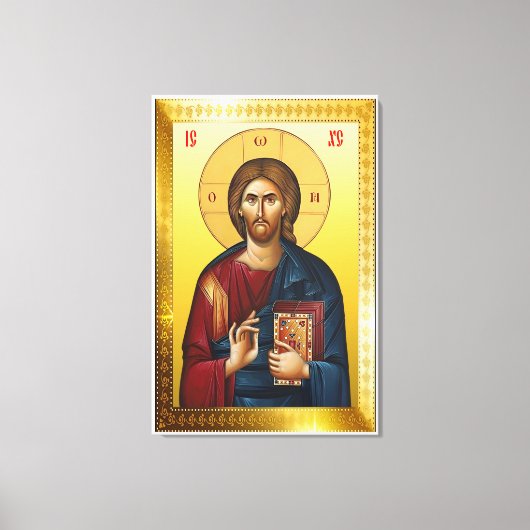 Orthodoxe icoon van Jezus Christus Canvas Afdruk (Voorkant)