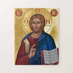 Orthodoxe icoon van Jezus Christus met de Evangeli Legpuzzel