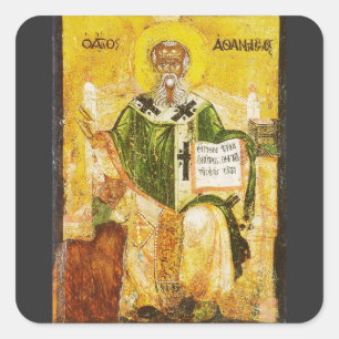 Orthodoxe icoon van Sint-Athanasius van Alexandrië Vierkante Sticker