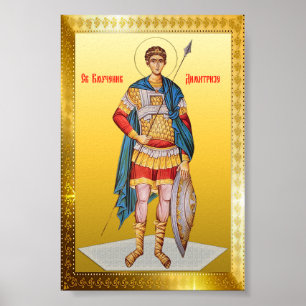 Orthodoxe icoon van Sint Demetrius Poster