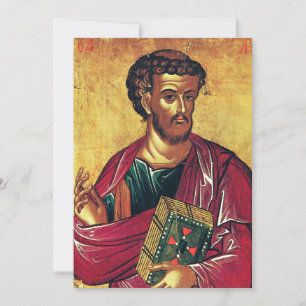 Orthodoxe icoon van Sint Lucas de Evangelist Feestdagenkaart