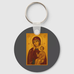 Orthodoxe icoon van Theotokos en baby Jezus Christ Sleutelhanger