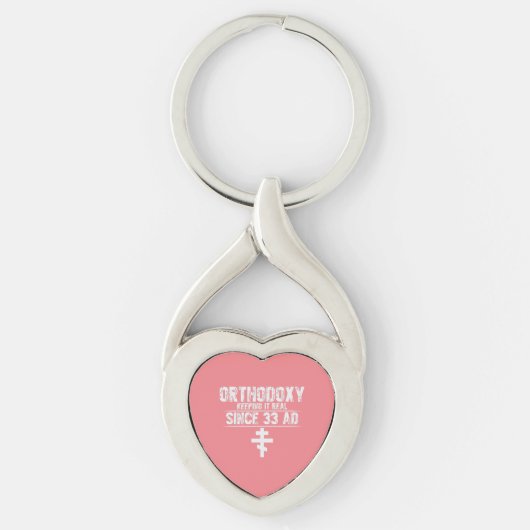 Orthodoxe kerk l Cross l Funny Gezegde l Roze, Sleutelhanger (Voorkant)