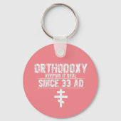 Orthodoxe kerk l Cross l Funny Gezegde l Roze, Sleutelhanger (Voorkant)