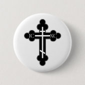 Orthodoxe kruis ronde button 5,7 cm (Voorkant)