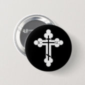 Orthodoxe kruis ronde button 5,7 cm (Voorkant /achterkant)