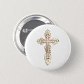 Orthodoxe kruis ronde button 5,7 cm (Voorkant /achterkant)