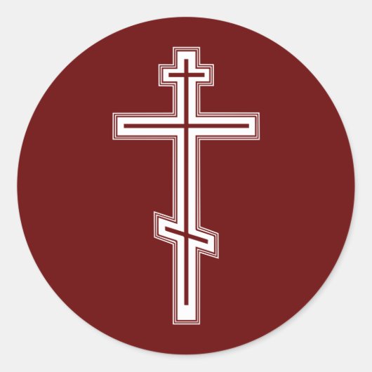 Orthodoxe kruis ronde sticker (Voorkant)