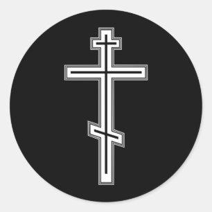 Orthodoxe kruis ronde sticker