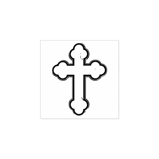 Orthodoxe kruis 	rubberstempel (Afrduk)