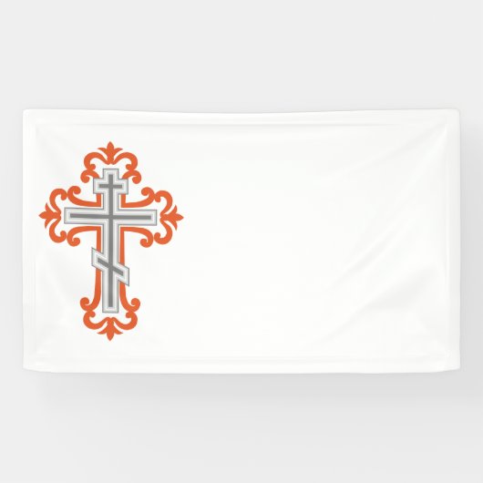 Orthodoxe kruis spandoek (Horizontaal)