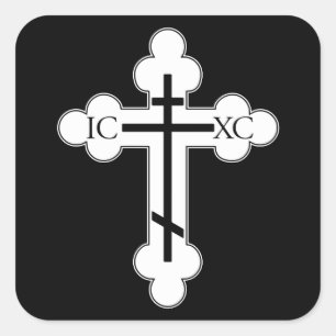 Orthodoxe kruis vierkante sticker