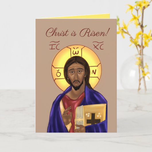 Orthodoxe Pascha-icoonkaart Kaart (Gele Bloem)