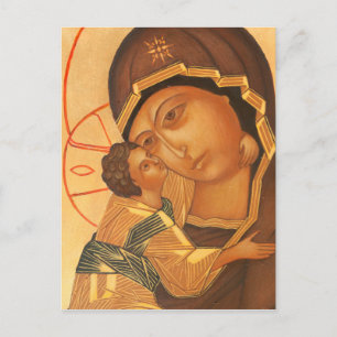 Orthodoxe Pictogram van Maagd Mary en Baby Jesus Briefkaart