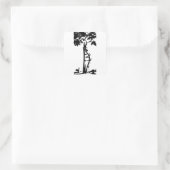 Orthopedisch gekookte boom vierkante sticker (Tas)