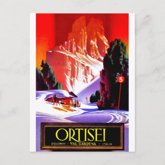 Ortisei, Dolomieten, Val Gardena skiën, Italië Briefkaart