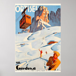 Ortisei Val Gardena Italie Affiche de Voyage Vinta