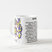 Ortiz Family Crest op een mok (Voorkant links)