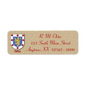 Ortiz Heraldic Shield Etiket (Voorkant)