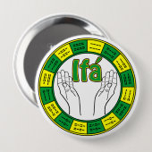 Orunmila - Ifá Ronde Button 4,0 Cm (Voorkant /achterkant)
