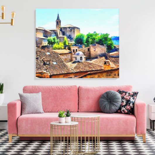 Orvieto Italy Hillside Canvas Afdruk (Insitu (Woonkamer))