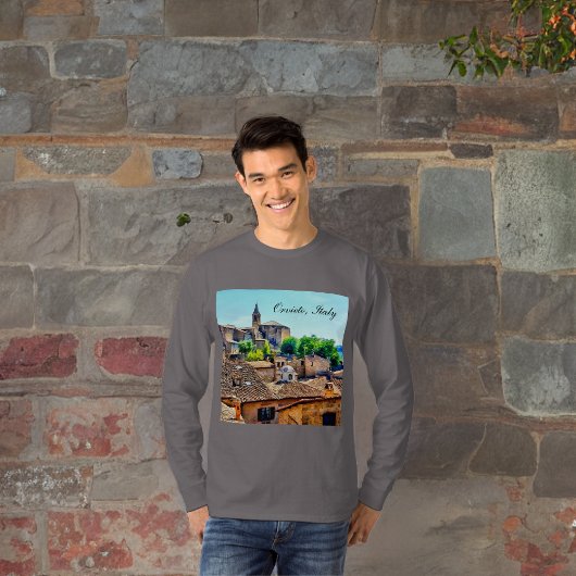 Orvieto Italy Hillside with Orvieto Text T-shirt
