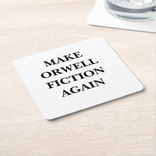 Orwell Message Square papieren karton onderzetter (Schuin)