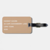 Oryx brown beige kleurnaam bagagelabel (Achterkant horizontaal)