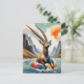 Oryx geniet van Float Trip Briefkaart (Staand voorkant)