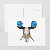 Os bij darts met pijl briefkaart (Voorkant / Achterkant)